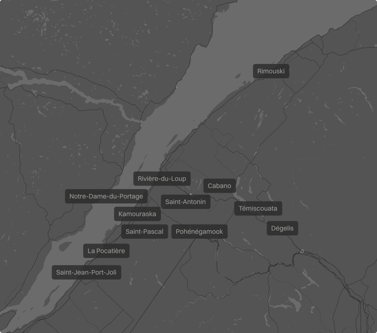 Nordac - Carte Bas-Saint-Laurent